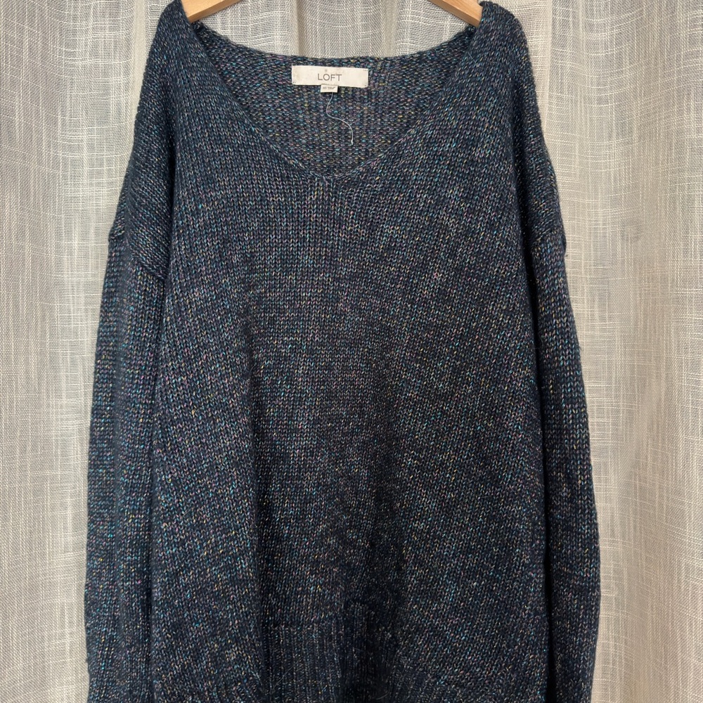 LOFT Multicolor Crewneck Sweater